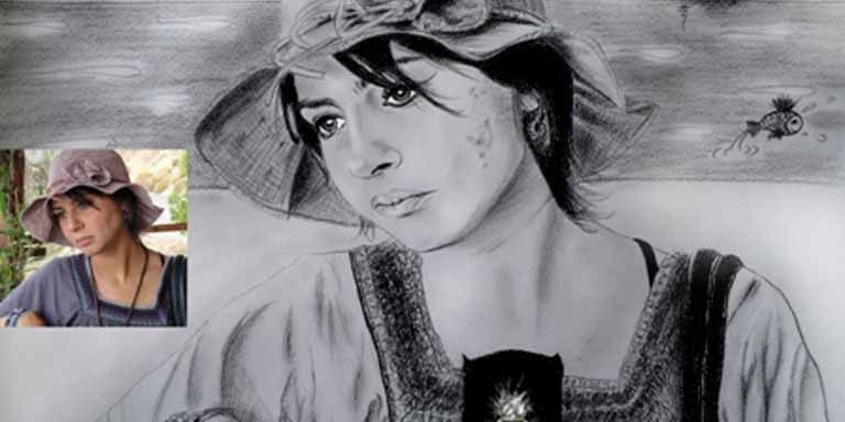 Kara kalem portre çizdirmek