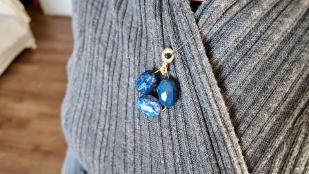 Doğal taş lapis elyapımı kolye Öğretmenler günü hediye