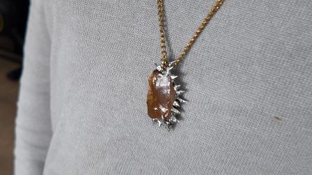 red calsedony necklace silver soldering